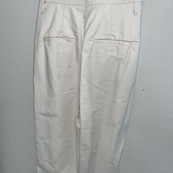 Anthropologie Eliza Utility Straight Leg Jumpsuit In Off White Size 0 - Picture 8 of 10